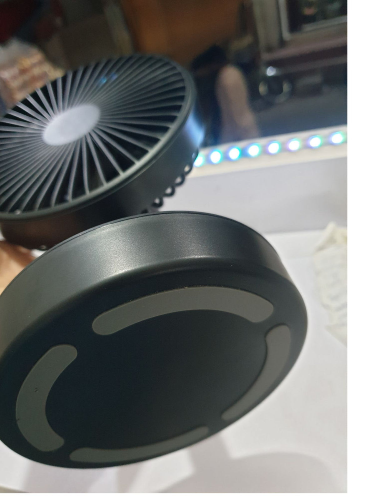 Mini Rechargeable Fan Cooler for Desk & Home – Rechargeable Rotation Portable Adjustable Fan with Three Blades, Powerful Air Cooler AC Effect Wind Speed