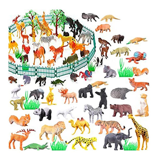 20 / 40 pcs -Pack of Small Sized plastic Wild Animal Mini Jungle Animals Figure Play Toys for Kids