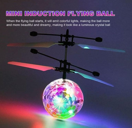 Interactive RC LED Helicopter with Colorful Lights and Weight Sensor - USB Rechargeable Flying Ball Toy for Kids 6+ Years