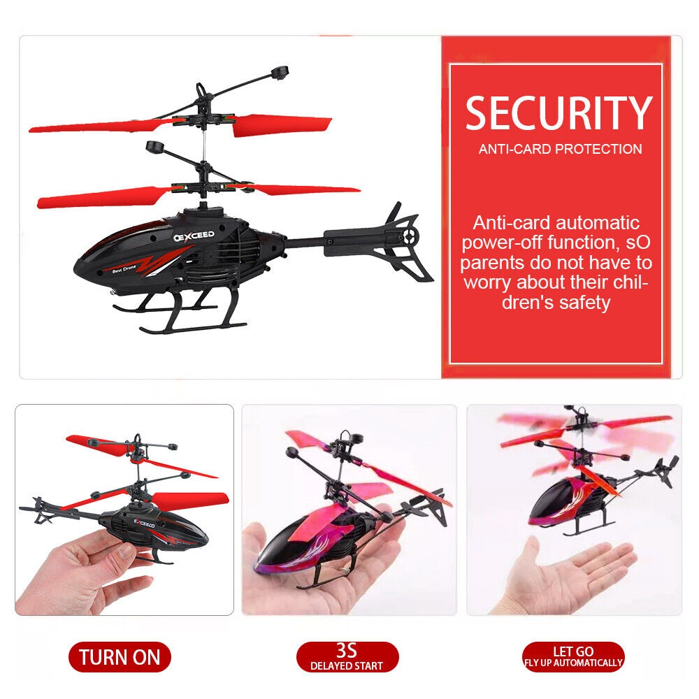 Remote Control Helicopter Cool Electric Airplane Toys for Kids RC Helicopter with LED Toys for Boys and Girls