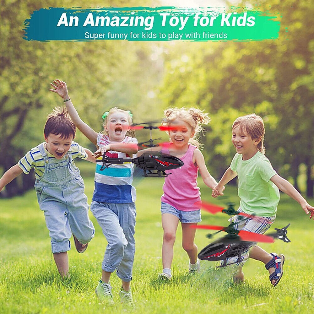 Remote Control Helicopter Cool Electric Airplane Toys for Kids RC Helicopter with LED Toys for Boys and Girls