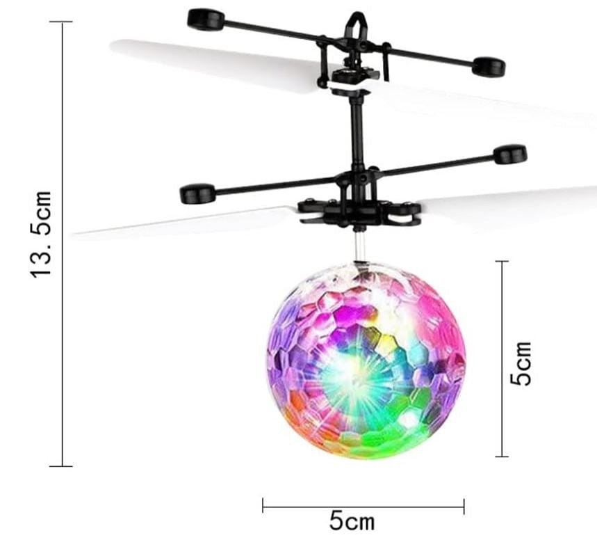 Interactive RC LED Helicopter with Colorful Lights and Weight Sensor - USB Rechargeable Flying Ball Toy for Kids 6+ Years