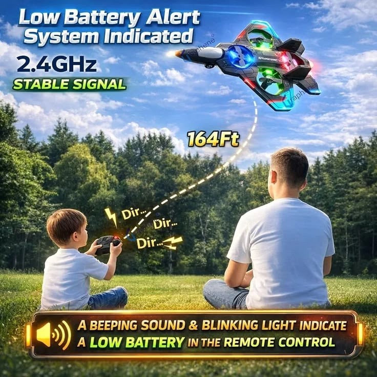 Fighter Jet Remote Control Airplane Toy for Kids I RC Fighter Jet Plane with Lights & Long Range1360 Flip Stunt Roll & Rechargeable Remote Control Aircraft