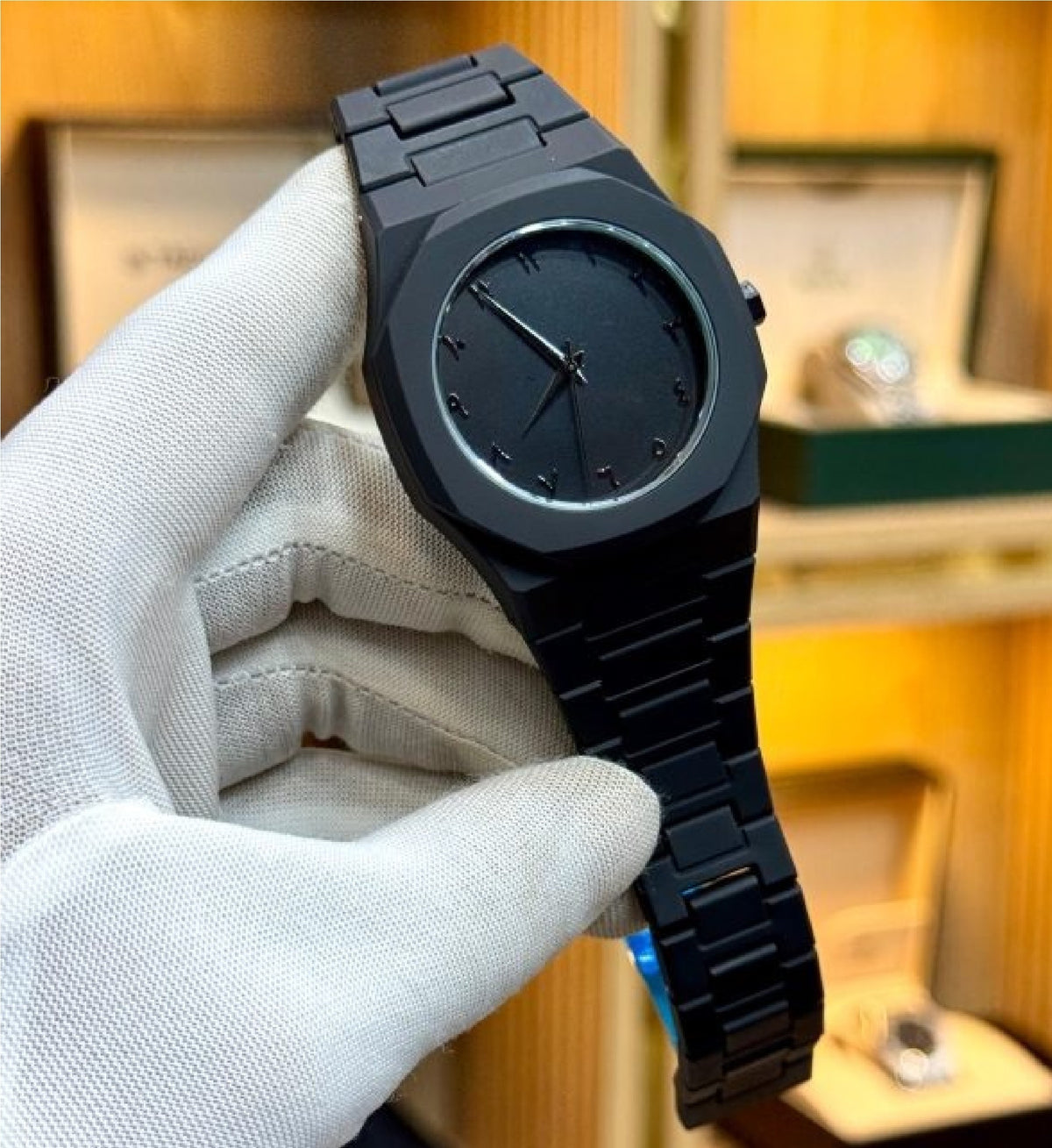 Black Arabic Aura Watch For Men – Elegant Design, Arabic Numerals, Premium Quartz Movement