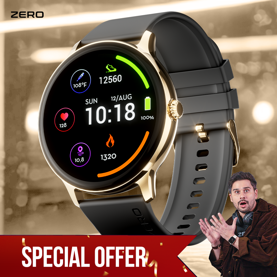 Zero® Luna Smart Watch | 1.39” TFT Display, Calling, 100+ Watch Faces | IP67 Waterproof, SpO2 & Heart Rate Monitor | Best Price Smartwatch for Men & Women, IOS & Android