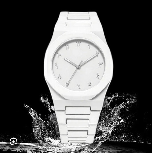 Black Arabic Aura Watch For Men – Elegant Design, Arabic Numerals, Premium Quartz Movement