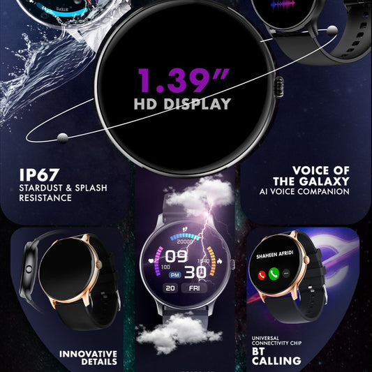 Zero® Luna Smart Watch | 1.39” TFT Display, Calling, 100+ Watch Faces | IP67 Waterproof, SpO2 & Heart Rate Monitor | Best Price Smartwatch for Men & Women, IOS & Android